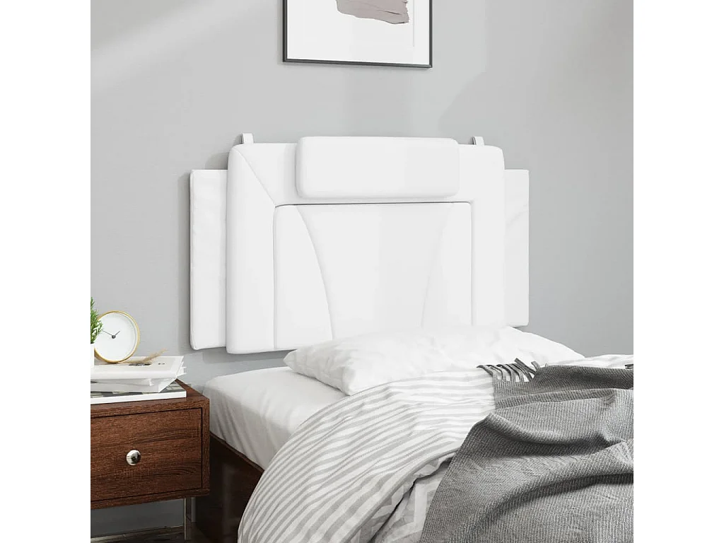 Hoofdbordkussen "Viana" Wit 100 cm Kunstleer