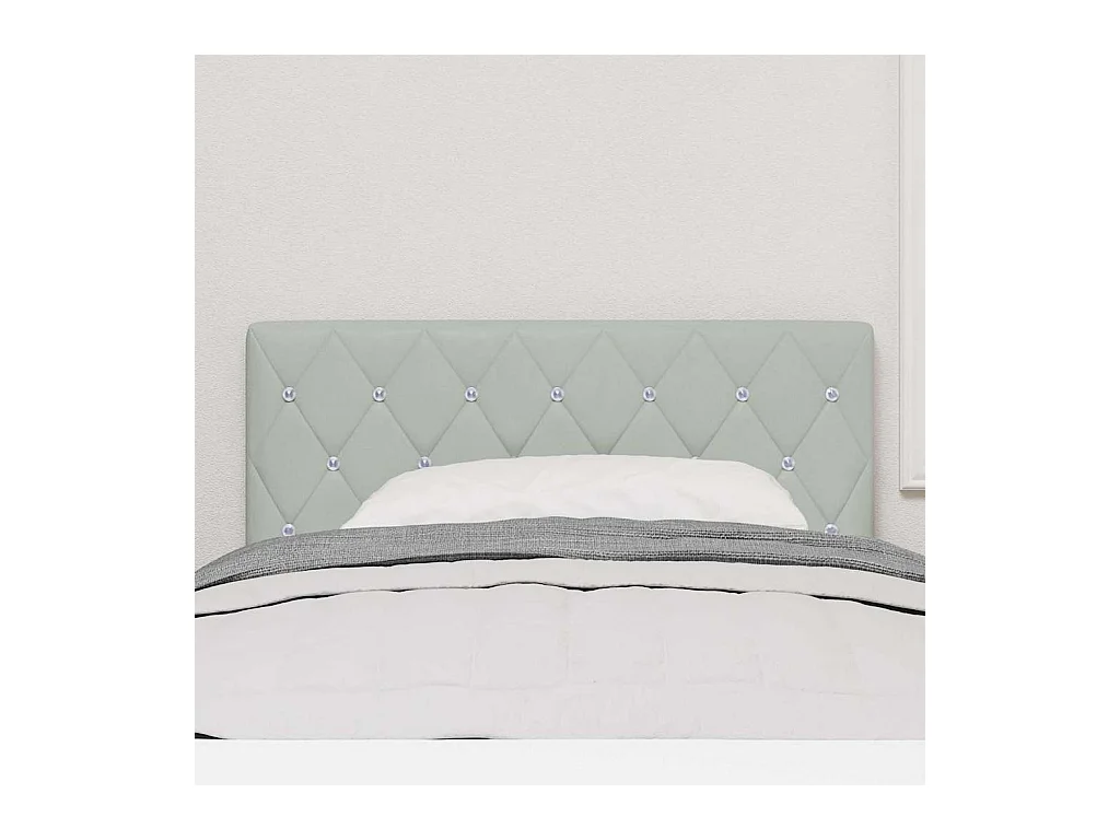 Tête de Lit en Velours Argyle Gris clair 90 cm Velours