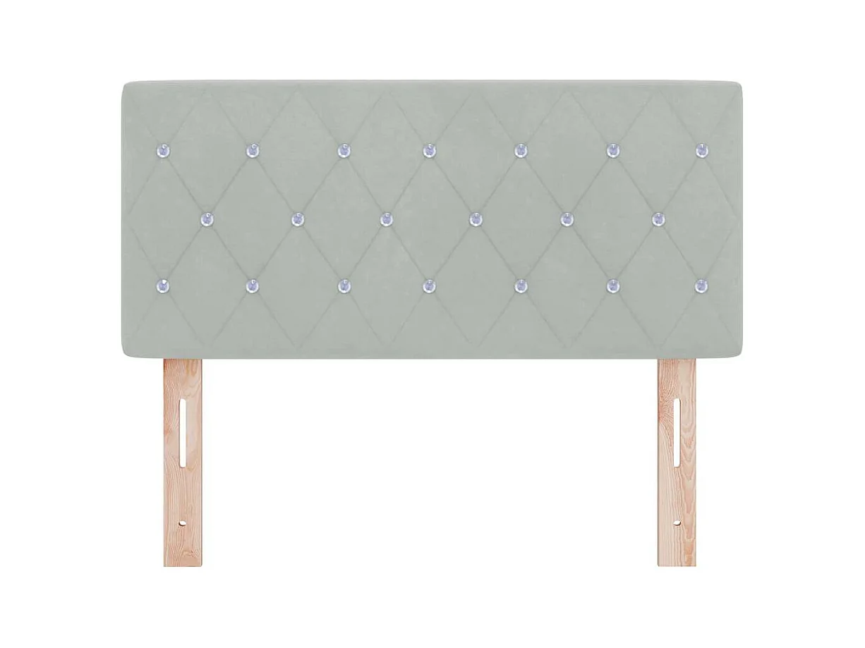 Tête de Lit en Velours Argyle Gris clair 90 cm Velours