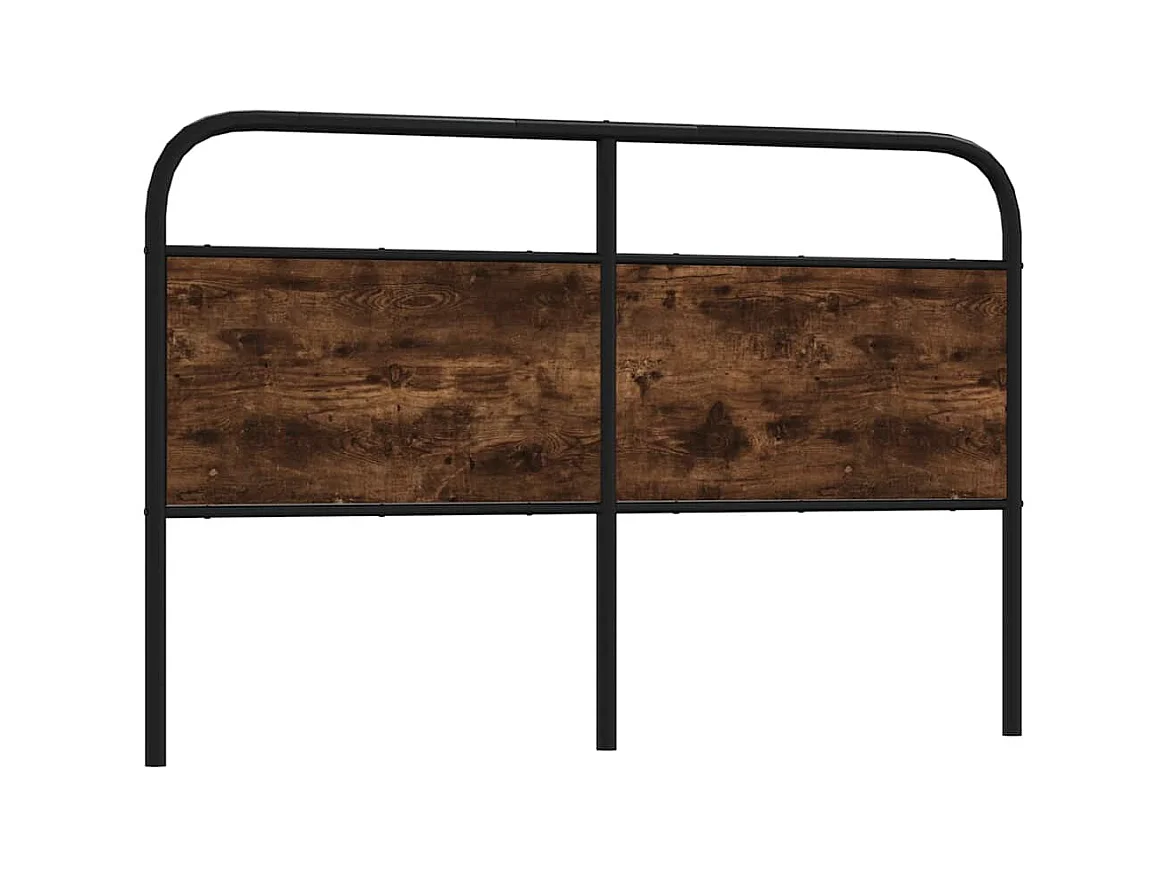Cabecero de acero y madera de ingeniería roble ahumado 160 cm