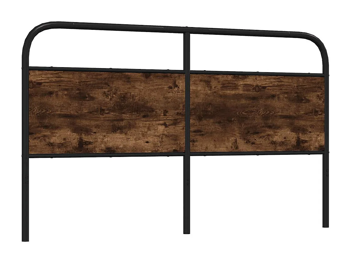 Cabecero de acero y madera de ingeniería roble ahumado 160 cm