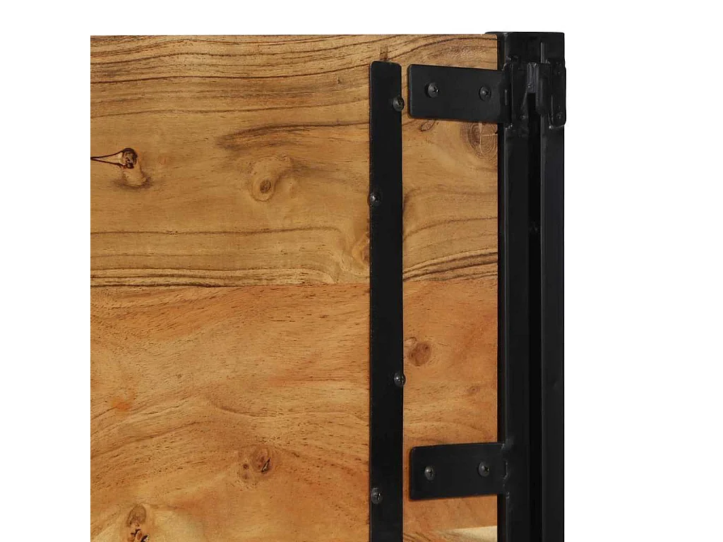 Tête de lit 100 cm bois massif d'acacia et fer