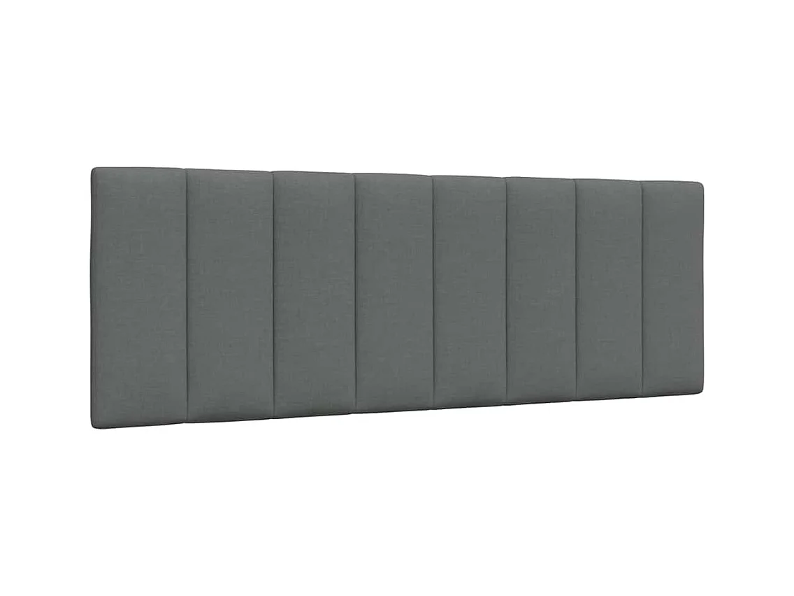 Cabecero de cama acolchado tela gris oscuro 120 cm