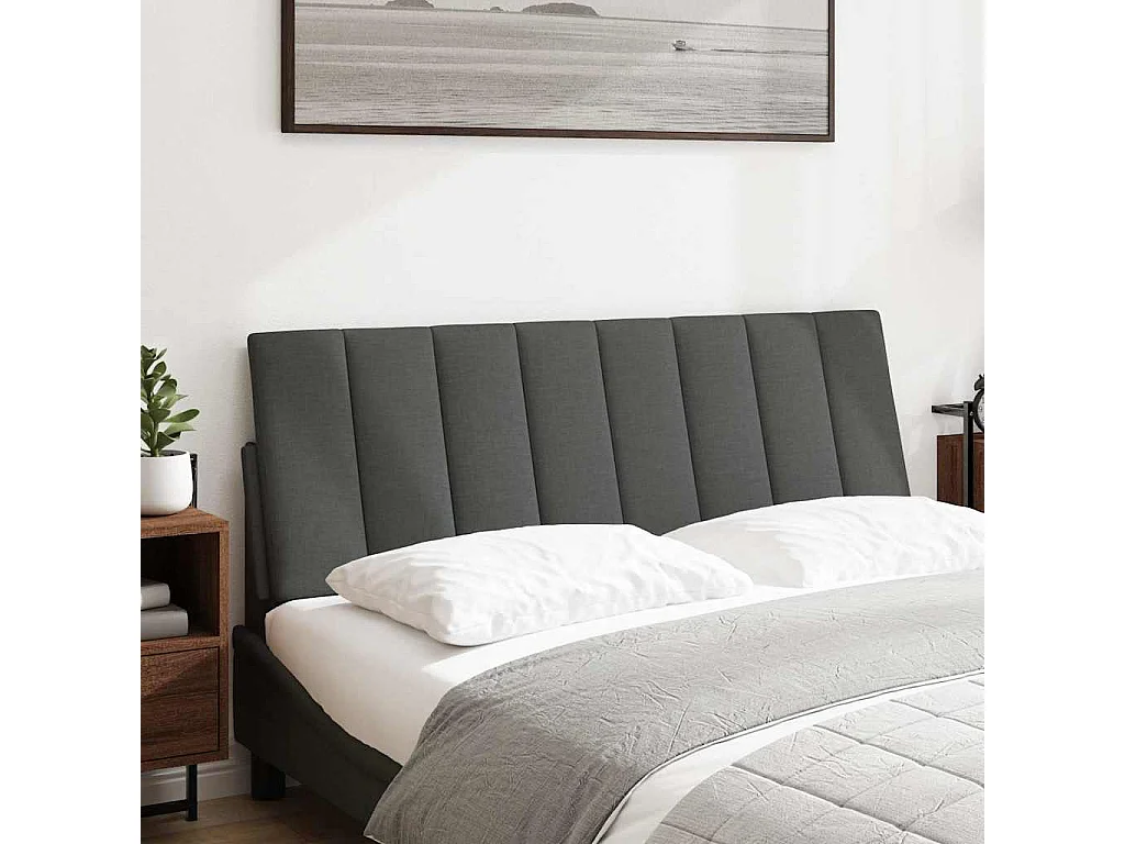 Tête de lit gris foncé 120 cm tissu
