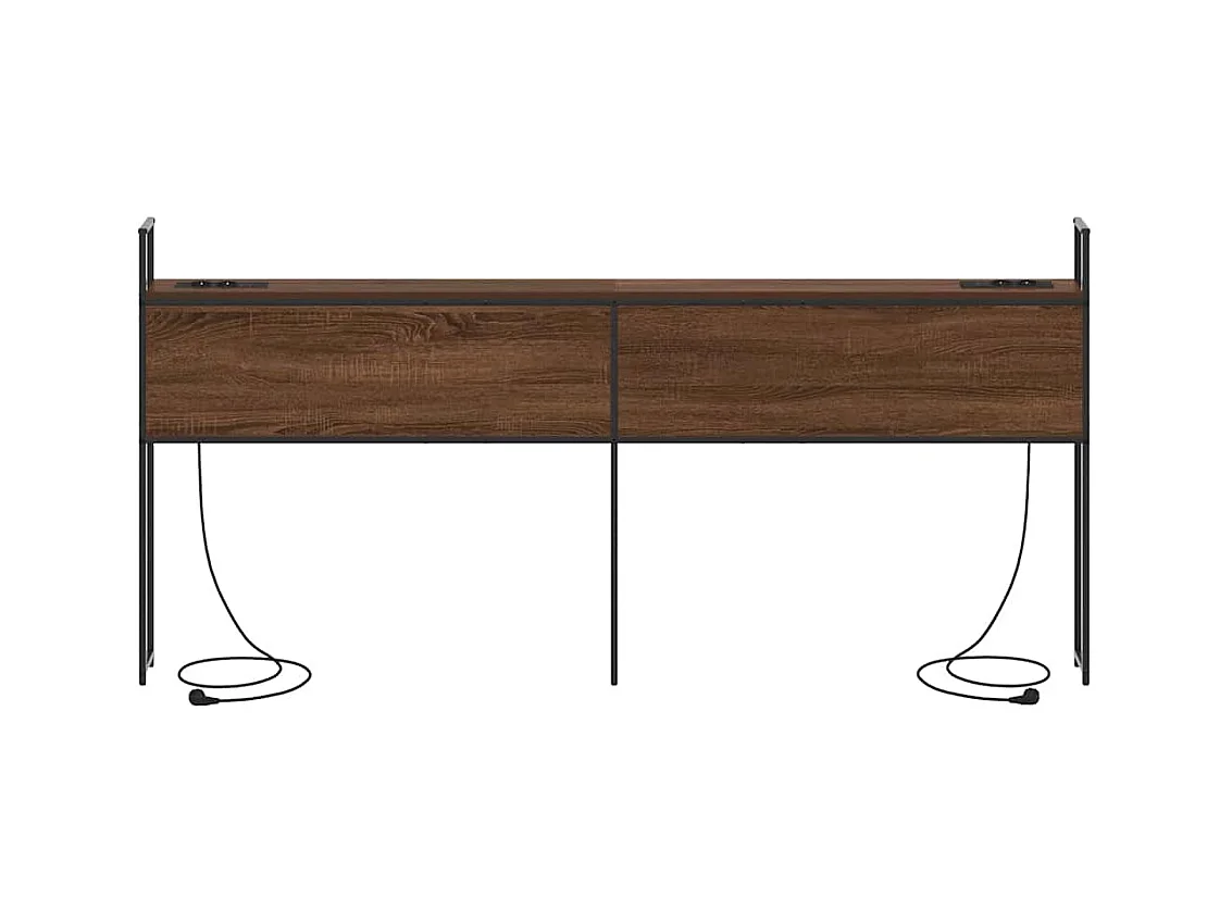 Opslage hoofdbord met oplaadstation bruin eikenkleur 180 cm