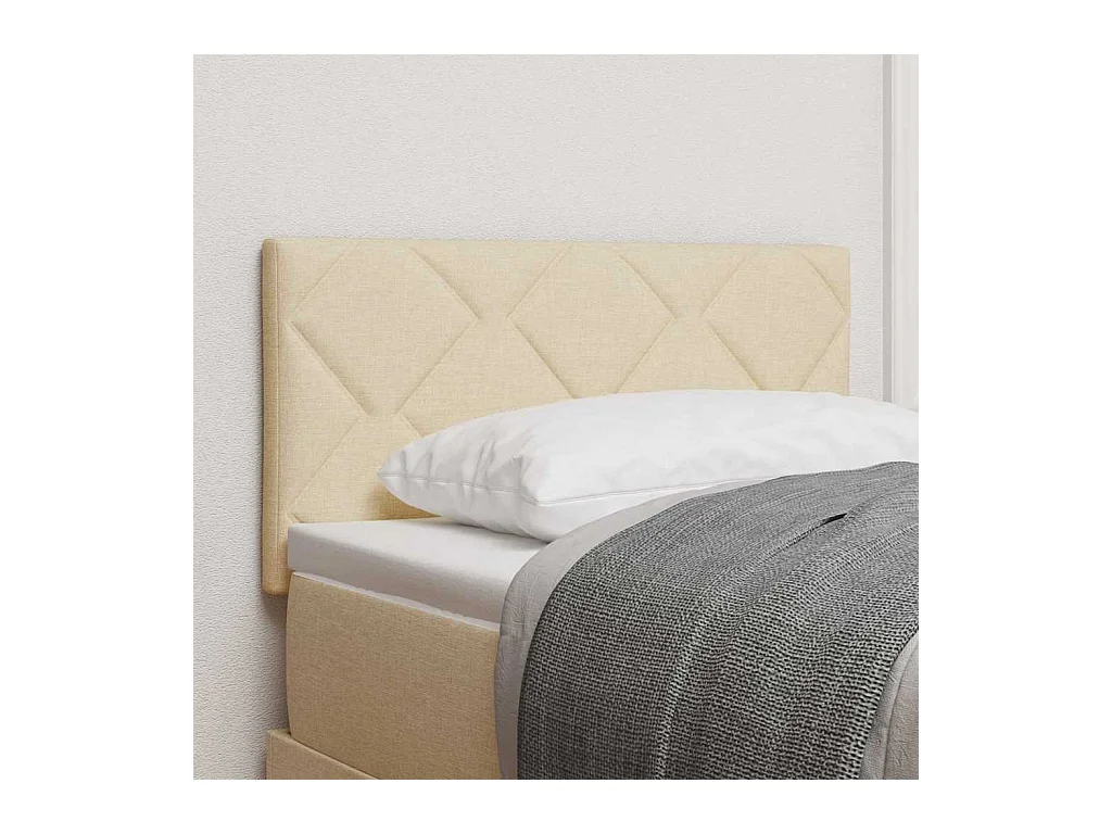 Stoffen Hoofdbord Geometrisch met hoofdeinde Crème 80 cm Stof