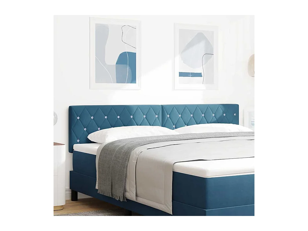 Cabecero de Terciopelo Argyle Azul Oscuro 180 cm Terciopelo