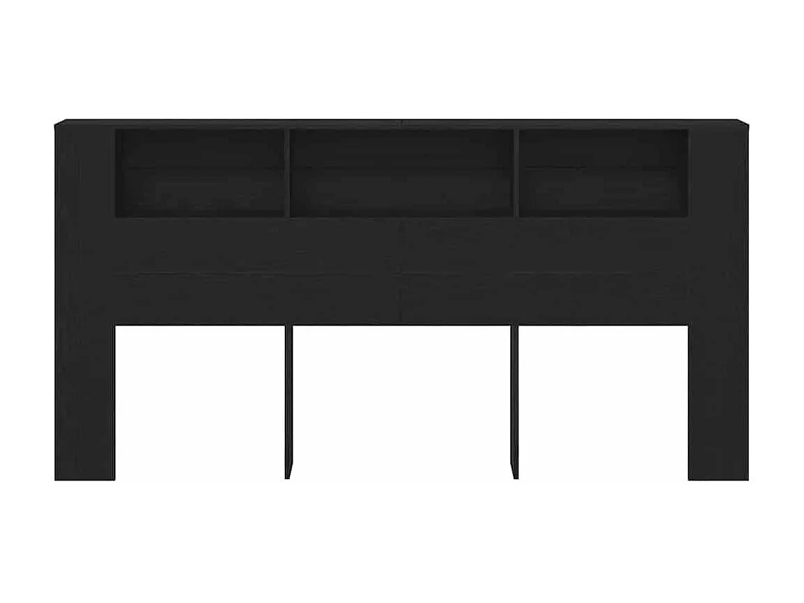 Hoofdeinde Kast Zwart eiken 200 x 18,5 x 104,5 cm Bewerkt hout