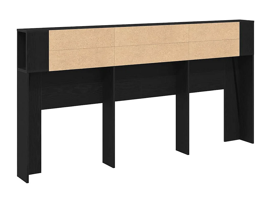 Hoofdeinde Kast Zwart eiken 200 x 18,5 x 104,5 cm Bewerkt hout