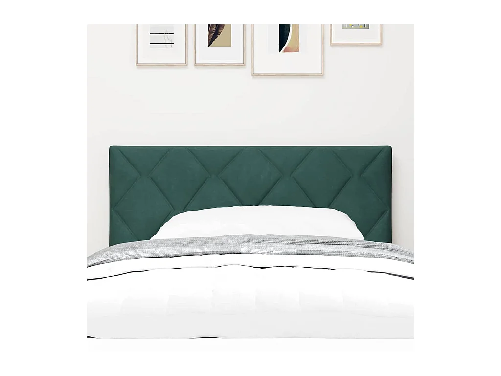 Tête de lit Montage mural Géométrique Vert foncé 90 cm Velours