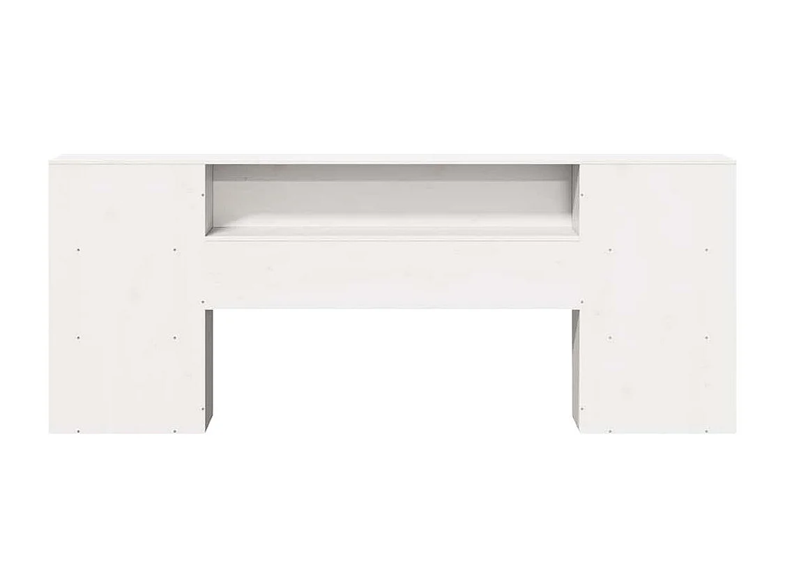 Tête de lit avec rangement blanc 200 cm bois massif de pin