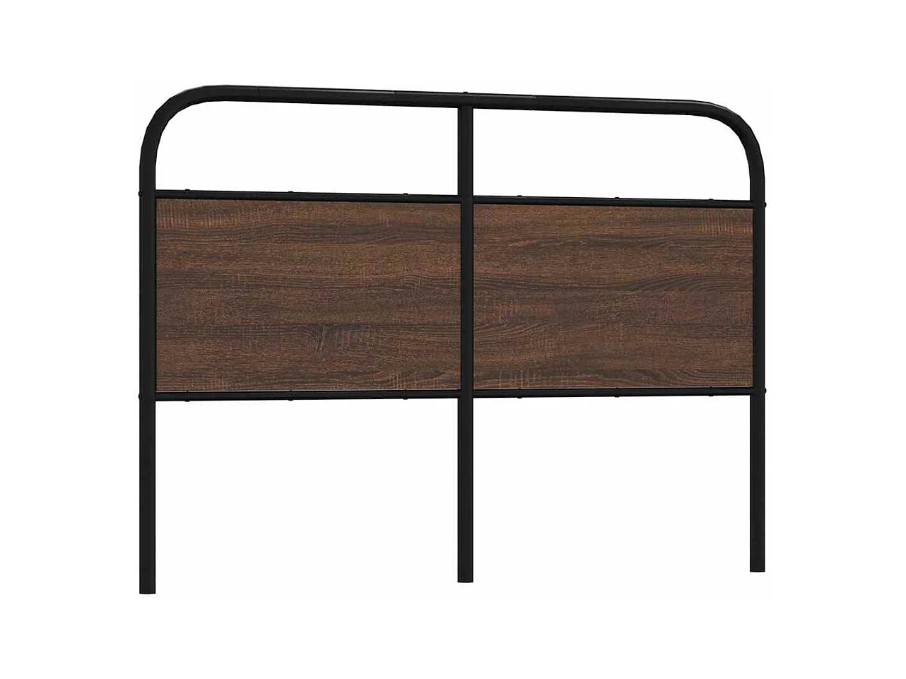 Cabecero de acero y madera de ingeniería marrón roble 140 cm