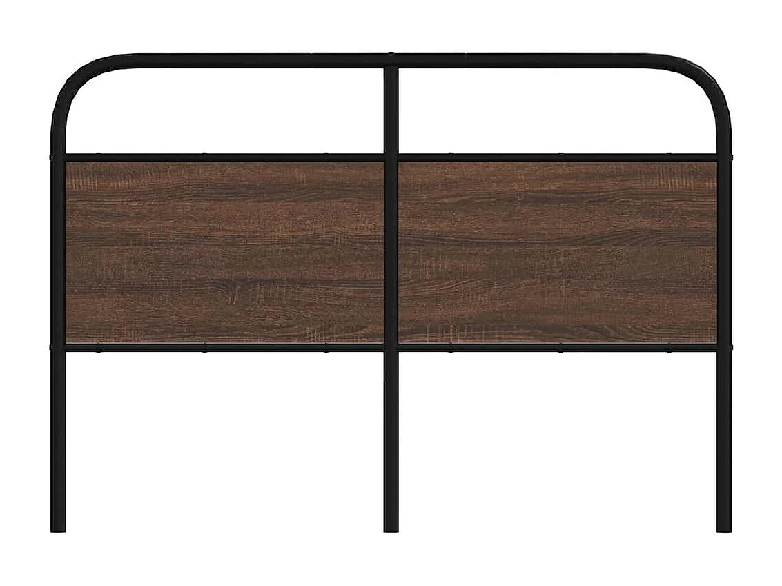 Tête de lit chêne marron 140 cm acier et bois d'ingénierie