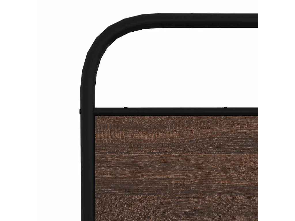 Tête de lit chêne marron 140 cm acier et bois d'ingénierie