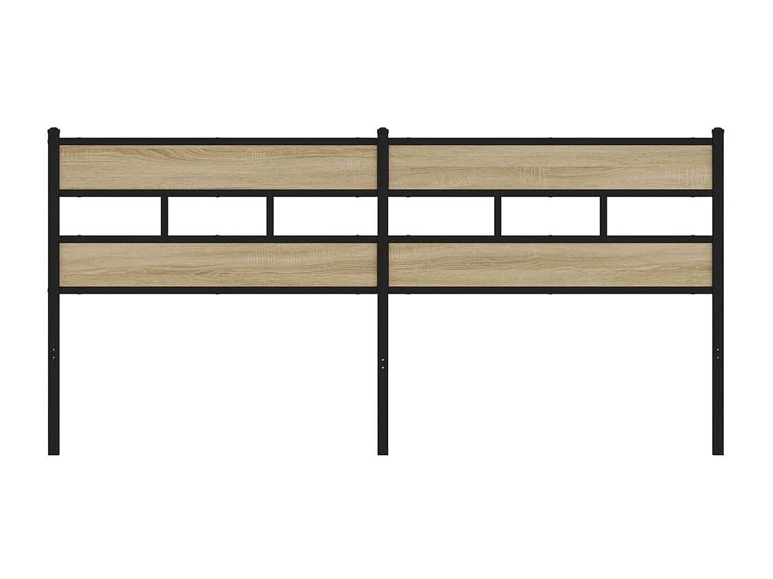 Tête de lit chêne sonoma 180 cm fer et bois d’ingénierie