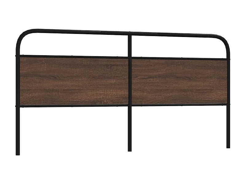 Cabeceira de cama 180cm derivados madeira/aço carvalho castanho