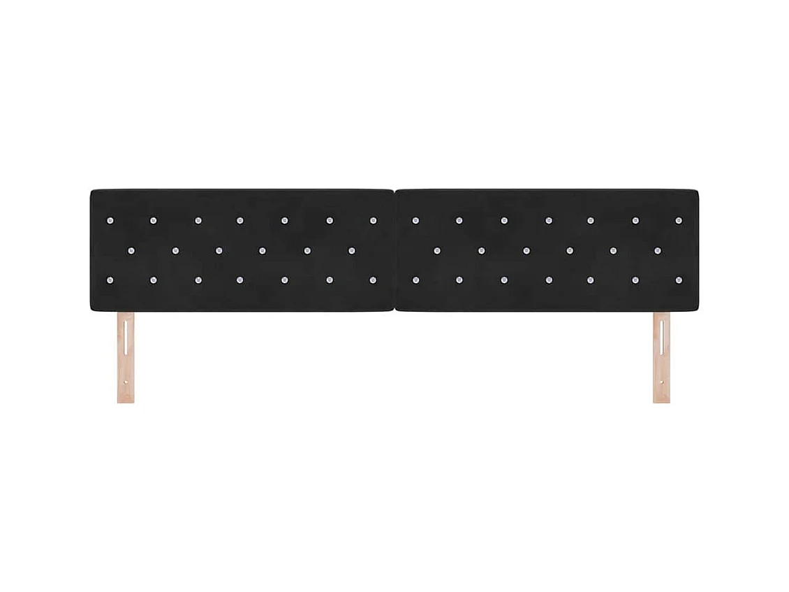 Cabecero de Terciopelo Argyle Manual Negro 200 cm Terciopelo