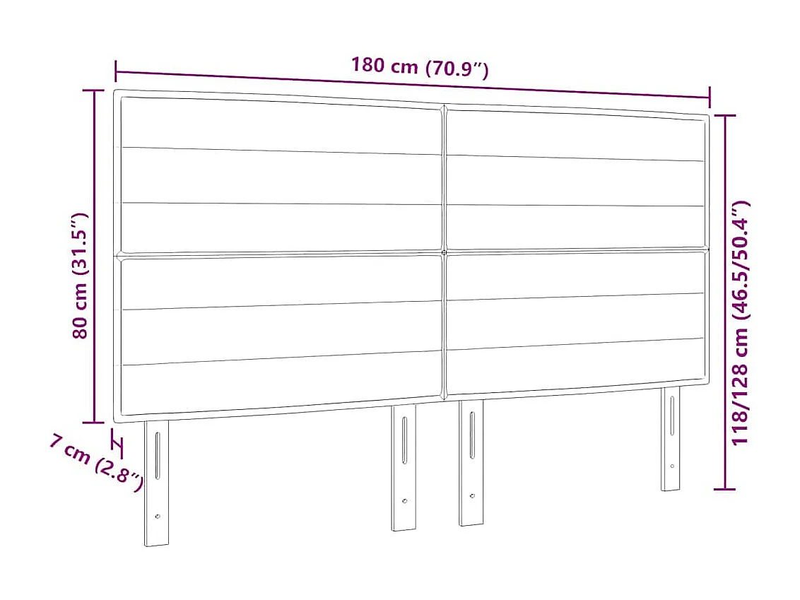 Cabecero con cabecera Manual Marrón oscuro 180 cm tela