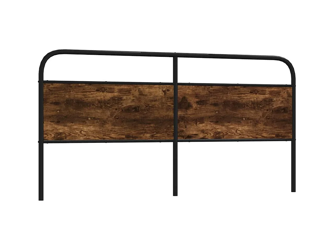 Cabecero de acero y madera de ingeniería roble ahumado 200 cm