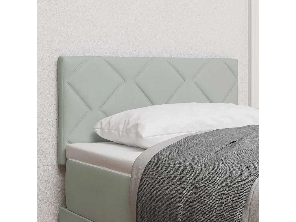 Tête de Lit LED Géométrique Gris clair 80 cm Velours