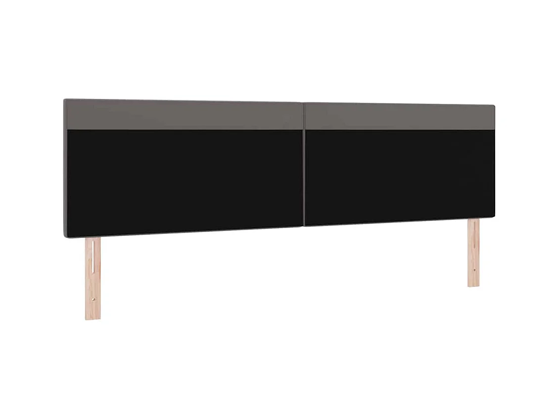 Cabecero con luces de tiras LED con cabecera Gris 200 cm PVC