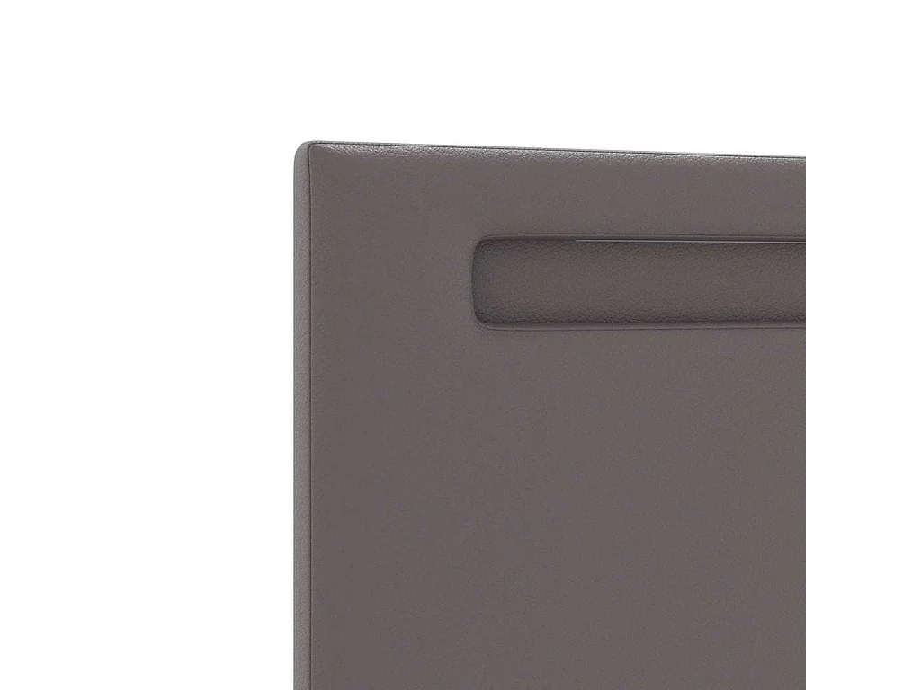 Tête de lit avec des lumières à LED Gris 200 cm PVC