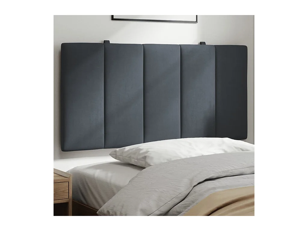 Tête de lit gris foncé 100 cm velours