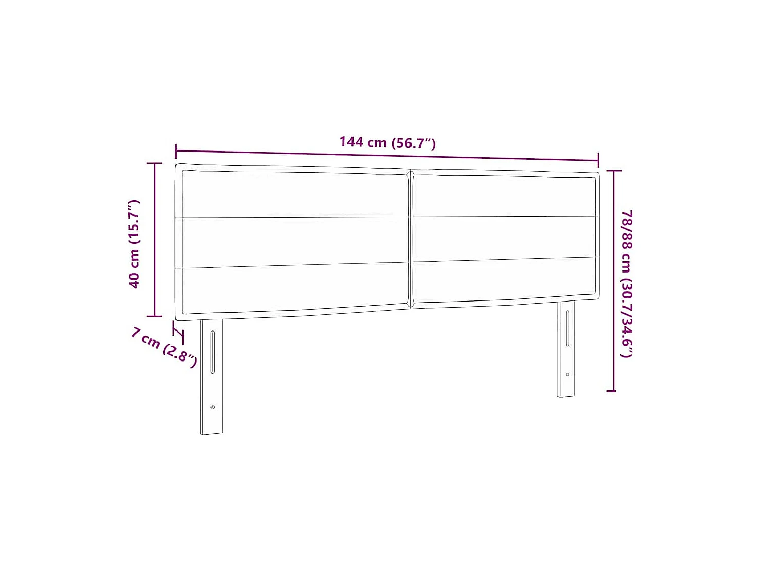 Tête de lit LED avec des lumières à LED Noir 144 cm tissu