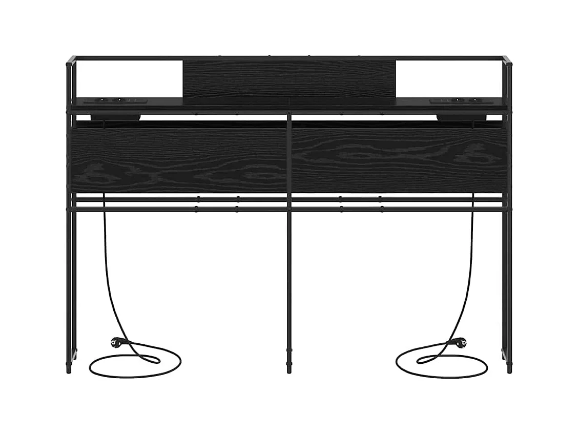 Cabeceira de armazenamento com prateleira Carvalho preto 150 cm