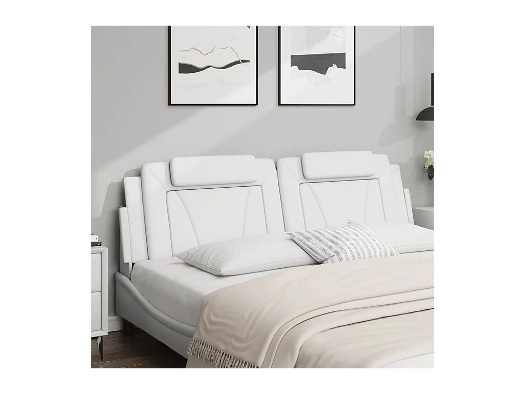 Tête de lit blanc 183 cm similicuir