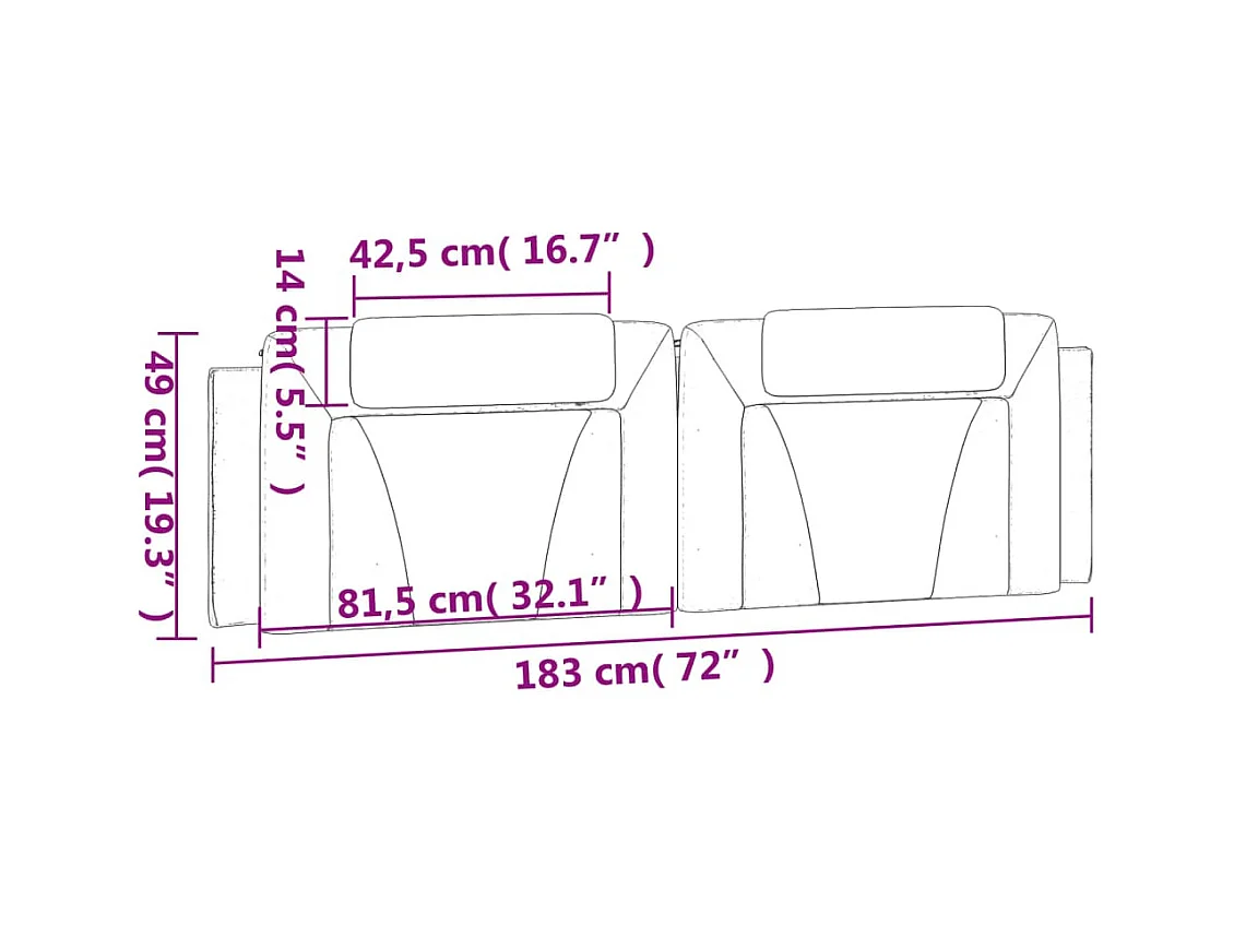 Tête de lit blanc 183 cm similicuir