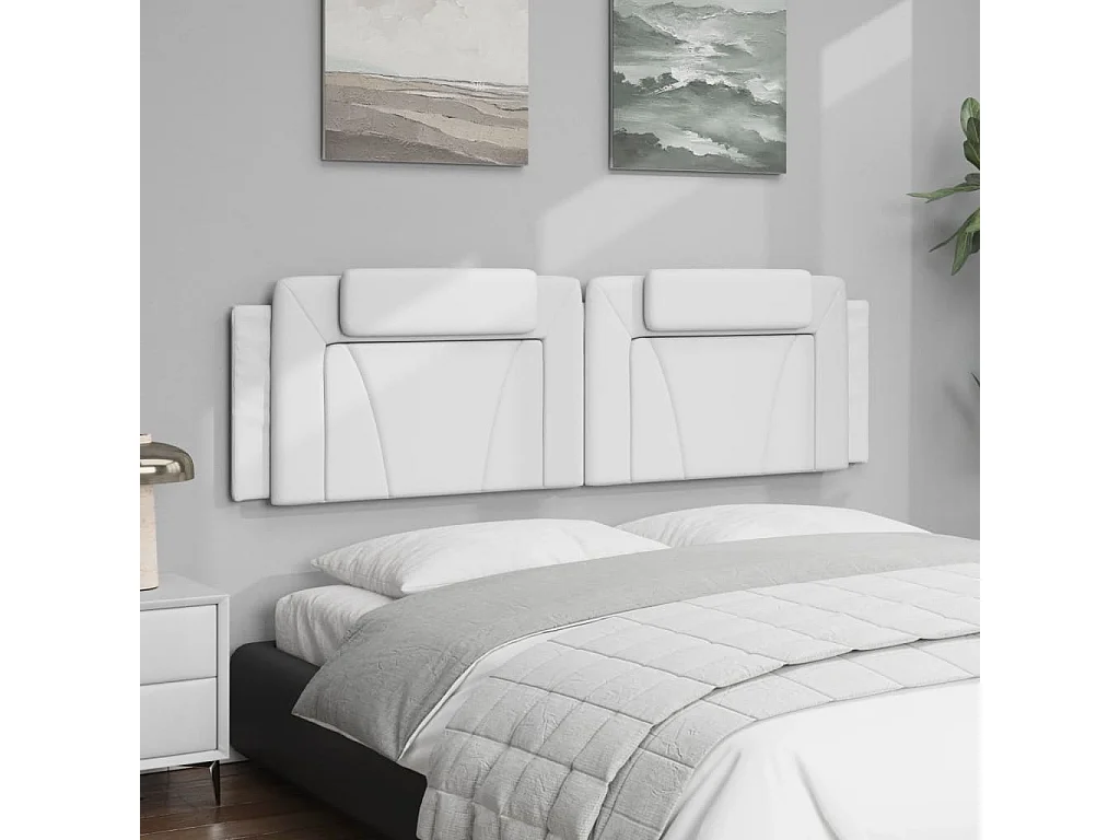 Hoofdbordkussen "Viana" 183 cm kunstleer wit