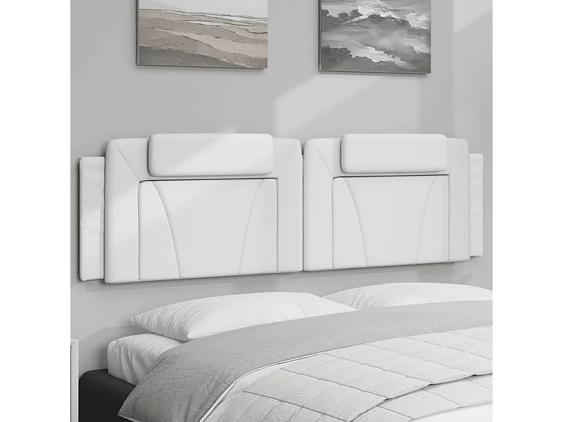 Hoofdbordkussen "Viana" 183 cm kunstleer wit