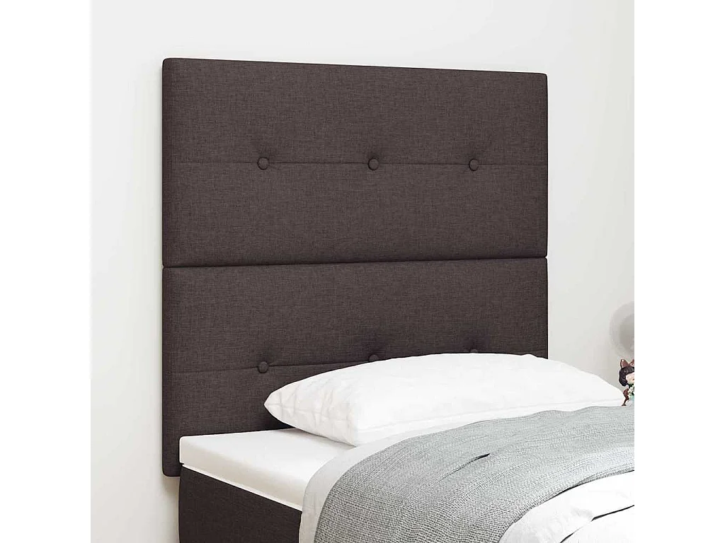 Tête de lit avec tête de lit Marron foncé 90 cm tissu