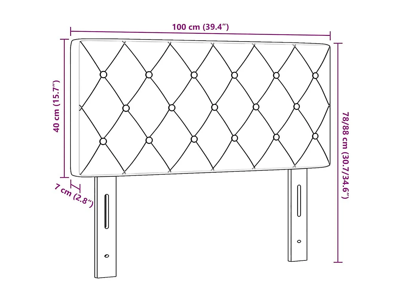 Tête de Lit LED Argyle Gris clair 100 cm Velours