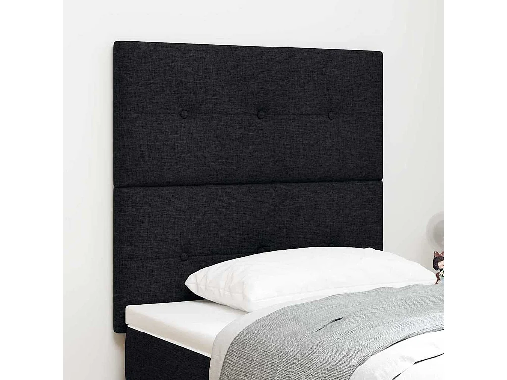 Tête de lit avec tête de lit Noir 80 cm tissu