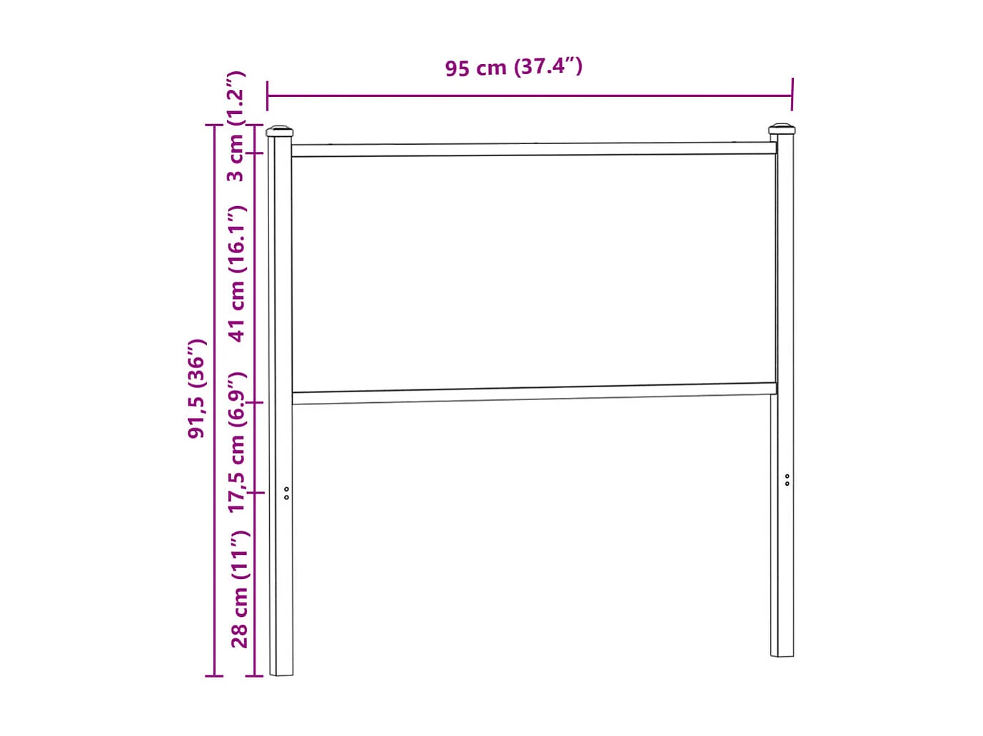 Tête de lit chêne marron 90 cm bois d'ingénierie et acier