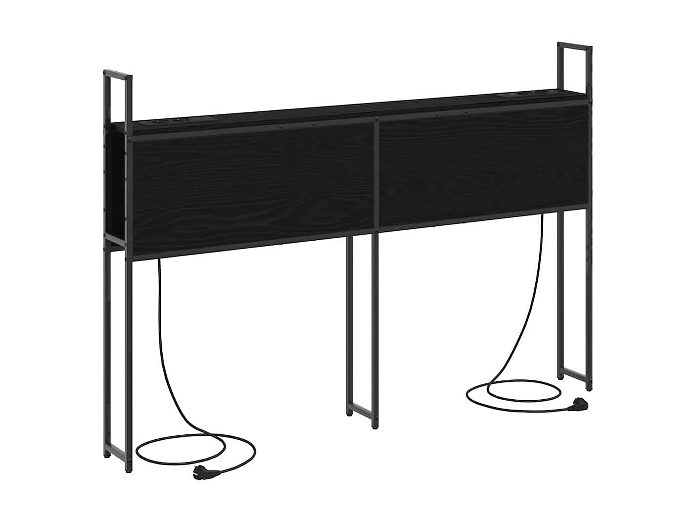Tête de lit avec Station de Charge Chêne noir 120 cm