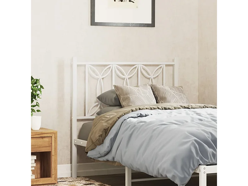 Cabeceira de cama 80 cm metal branco