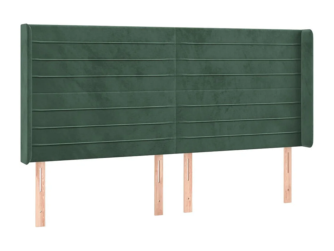 Tête de lit à LED Vert foncé 163x16x118/128 cm Velours