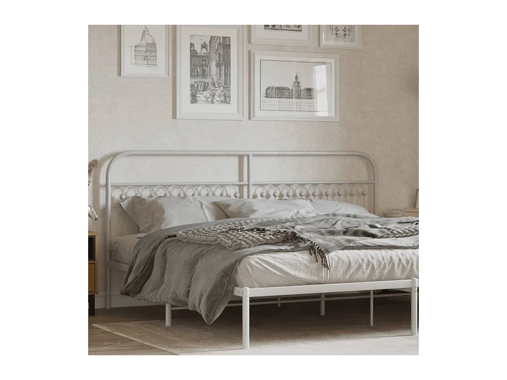Tête de lit métal blanc 200 cm