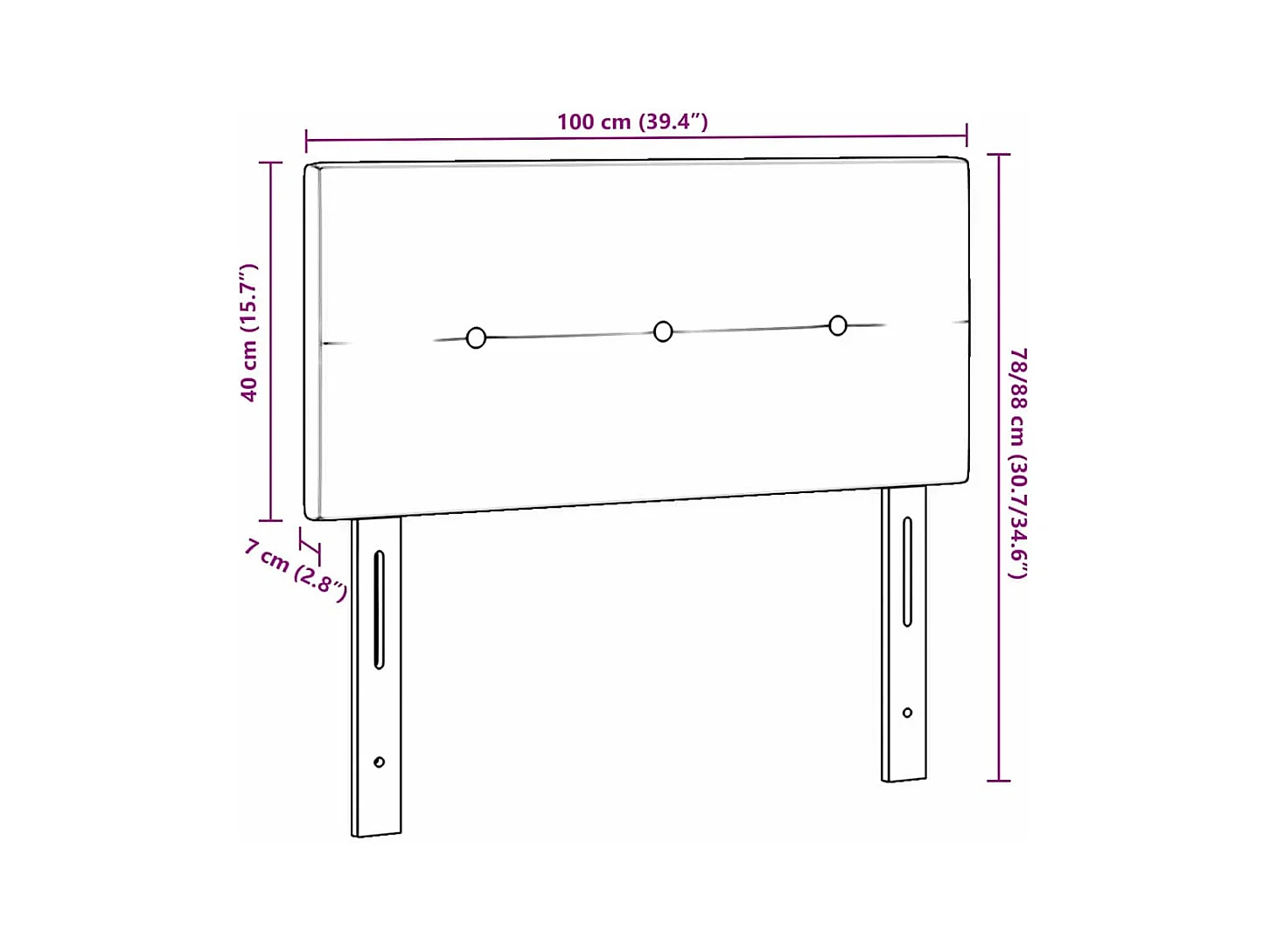 Tête de lit Montage mural Gris clair 100 cm Velours