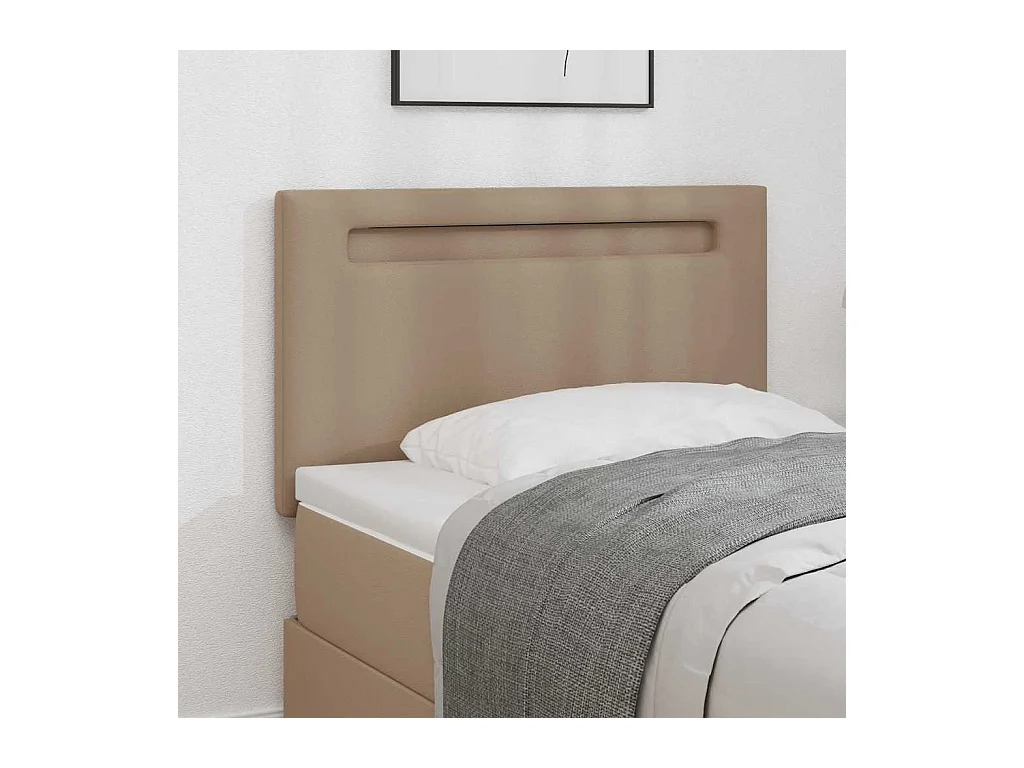 Tête de lit avec des lumières à LED Cappuccino 100 cm PVC