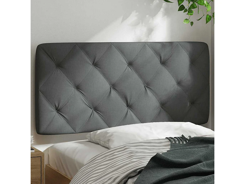 Tête de lit gris foncé 100 cm tissu