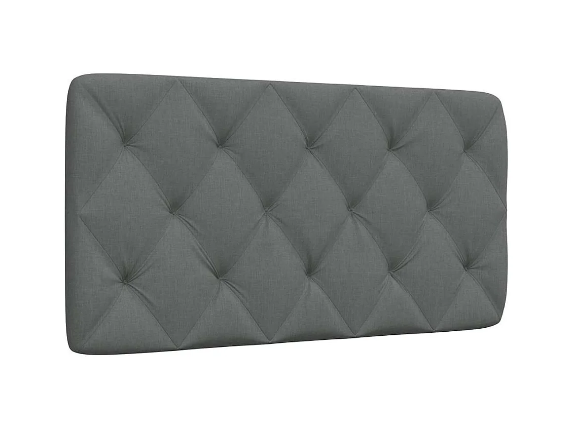 Cabecero de cama acolchado tela gris oscuro 100 cm
