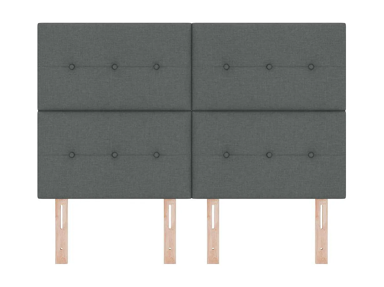 Tête de Lit LED avec des lumières à LED Gris foncé 144 cm tissu