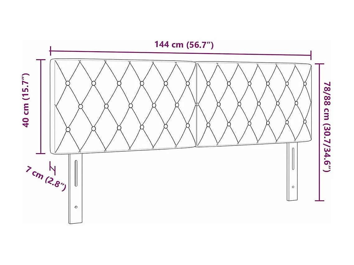 LED-hoofdeind met LED -striplichten Donkergrijs 144 cm Fluweel