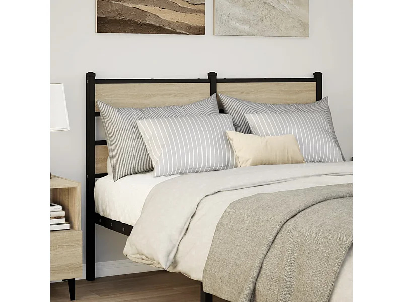 Cabeceira de cama 120cm derivados madeira/ferro carvalho sonoma