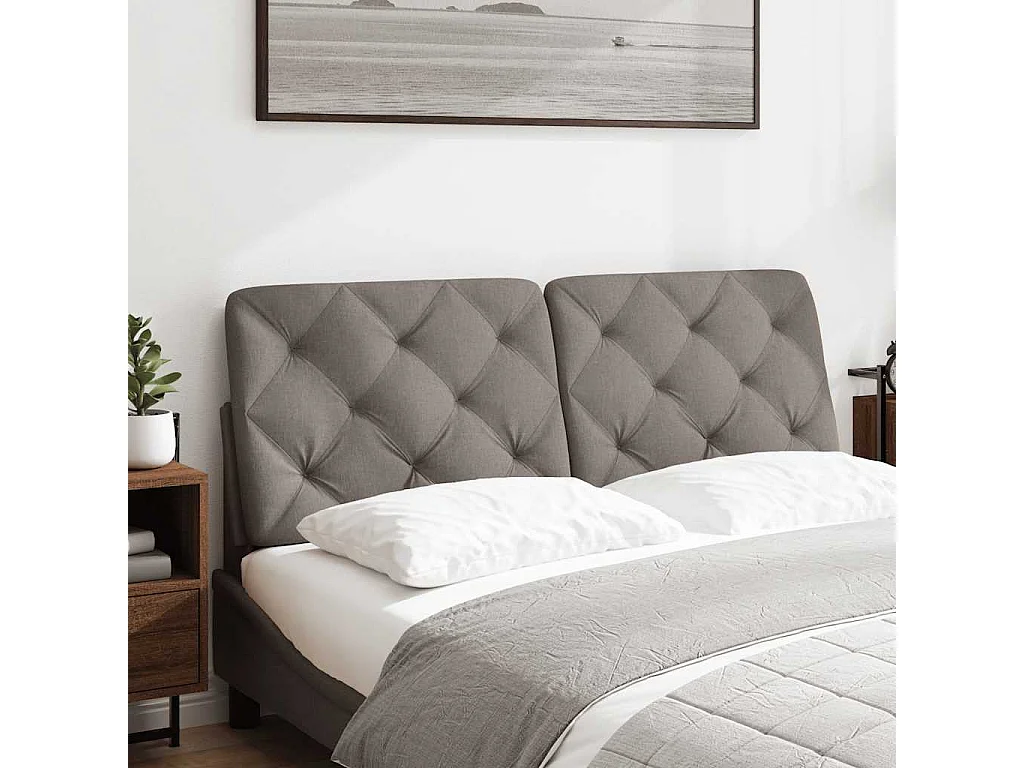 Tête de lit taupe 120 cm tissu