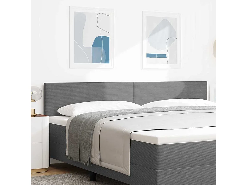 Tête de lit LED avec des lumières à LED Gris clair 200 cm tissu